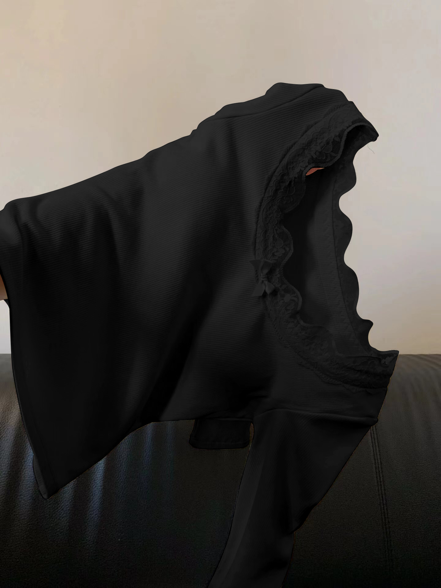 蕾丝德绒打底衫女秋冬内搭短款上衣修身显瘦小衫加绒保暖长袖T恤 - 图3