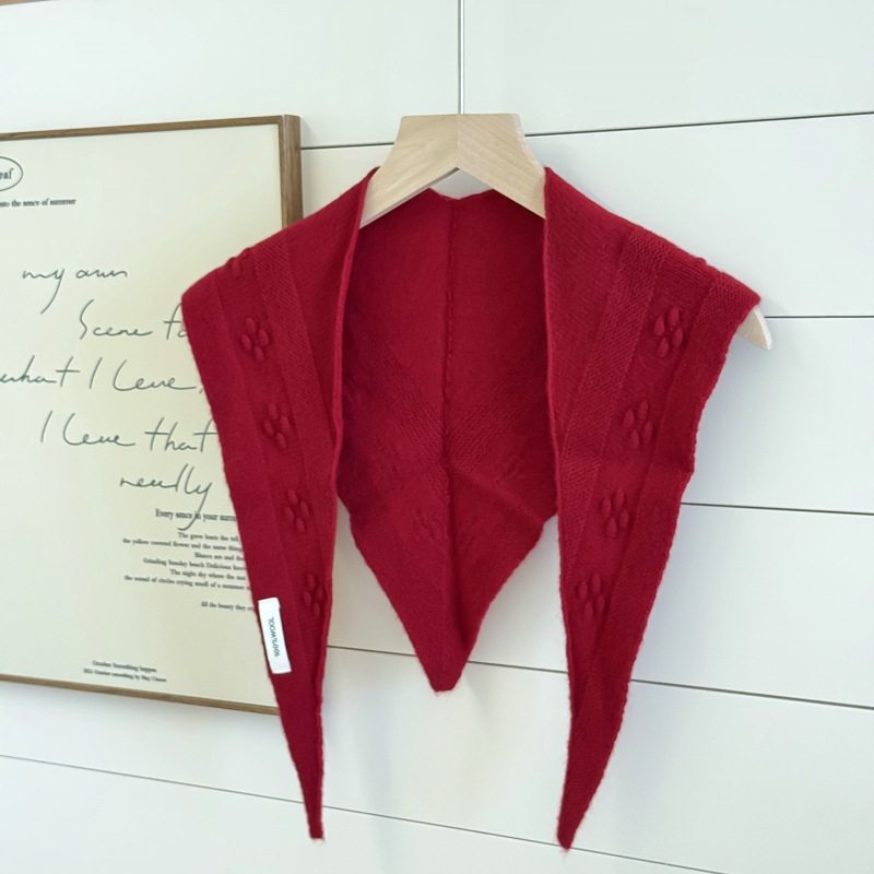 原单小众100%羊毛针织纯色三角巾女头巾针织围巾多功能保暖百搭,淘宝优惠券,粉丝福利购,淘宝优惠卷