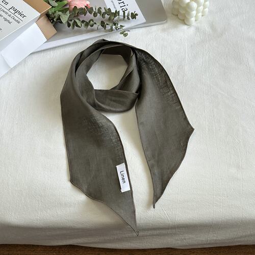 25年新款春秋丝巾100%苎麻透气吸汗日系森系纯色丝巾护脖百搭日常 - 图1