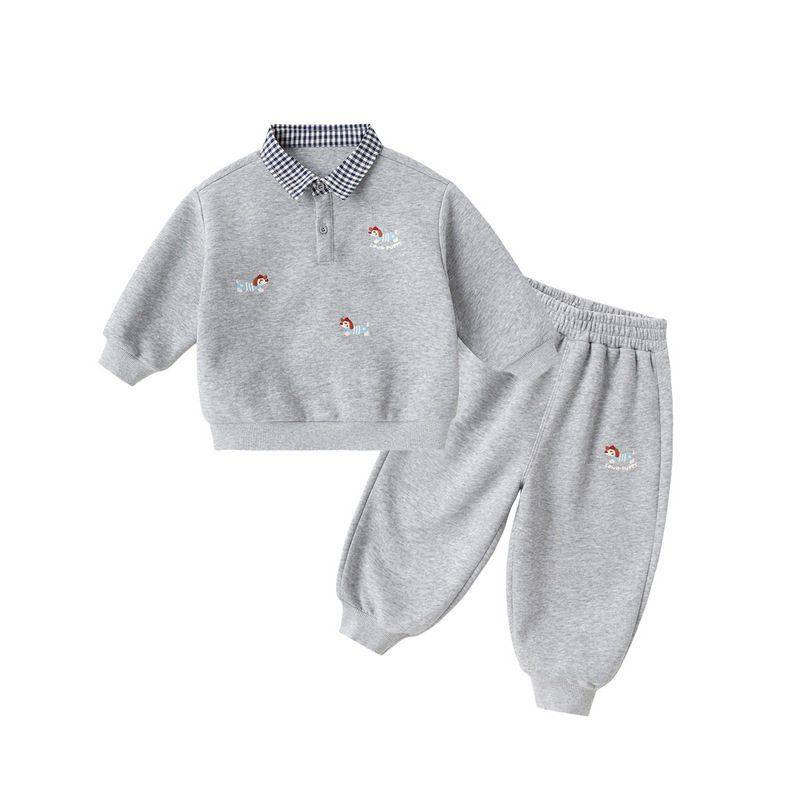 儿童休闲套装2025秋季新款男童polo领卫衣裤子男孩宝宝运动两件套,淘宝优惠券,粉丝福利购,淘宝优惠卷