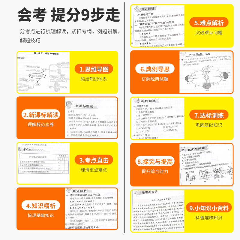 2024新版初中生物地理备战会考总复习资料中考题人教版初二真题模拟试卷七八年级生地教辅考试通决胜学业水平教材书同步练习册 - 图1