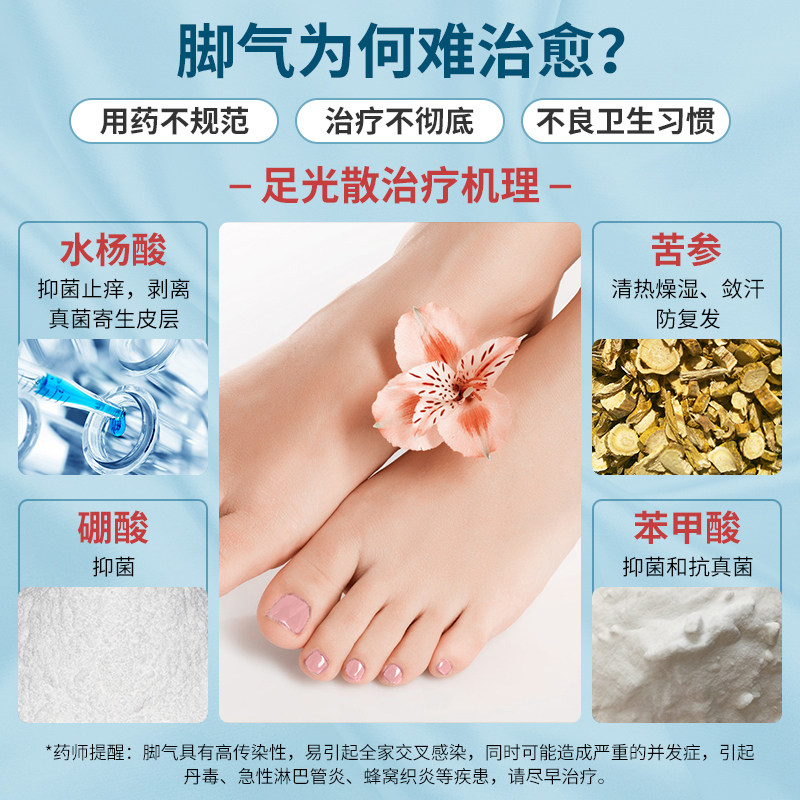 3盒】健民正品足光散治脚气脚癣药 健民癣症
