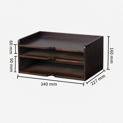 实木书架桌上置物架办公室桌面A4纸文件收纳架多层摆放简约文件框 - 图3