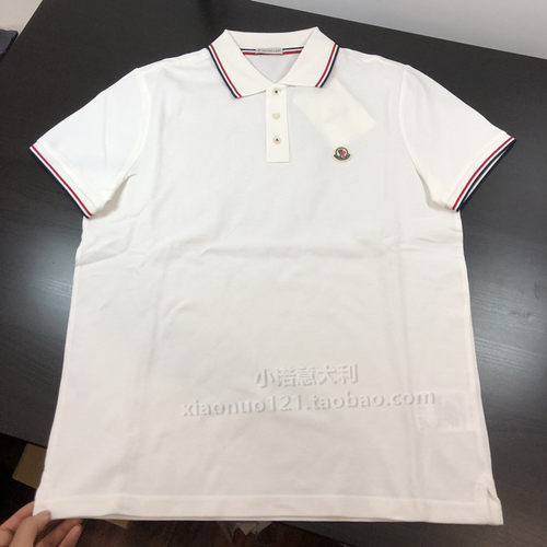 现货MONCLER/盟可睐男款短袖POLO衫蒙口半袖 - 图0