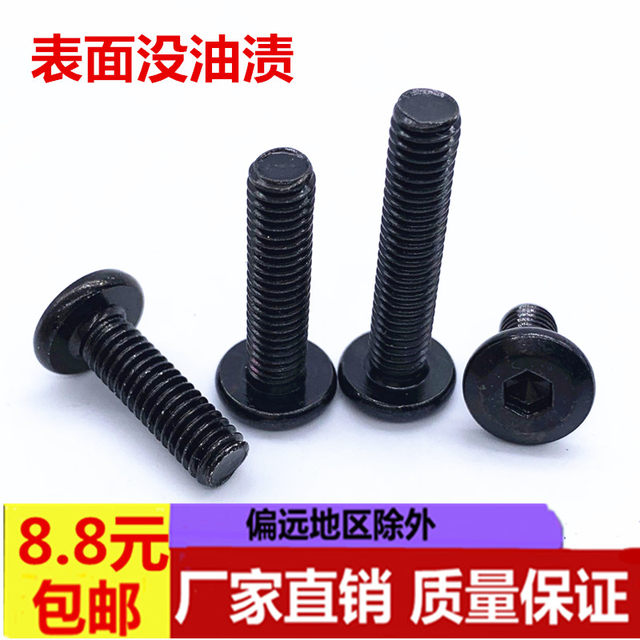 Black flat head Phillips screw