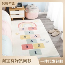 Child Puzzle Imitation Cashmere Rug Home Bedroom Baby Play Blanket Cartoon Jumping House Tatami Bedside Blanket