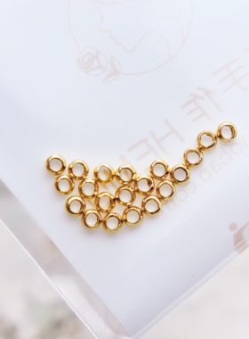 高品质diy定位珠黄铜镀金可夹扁