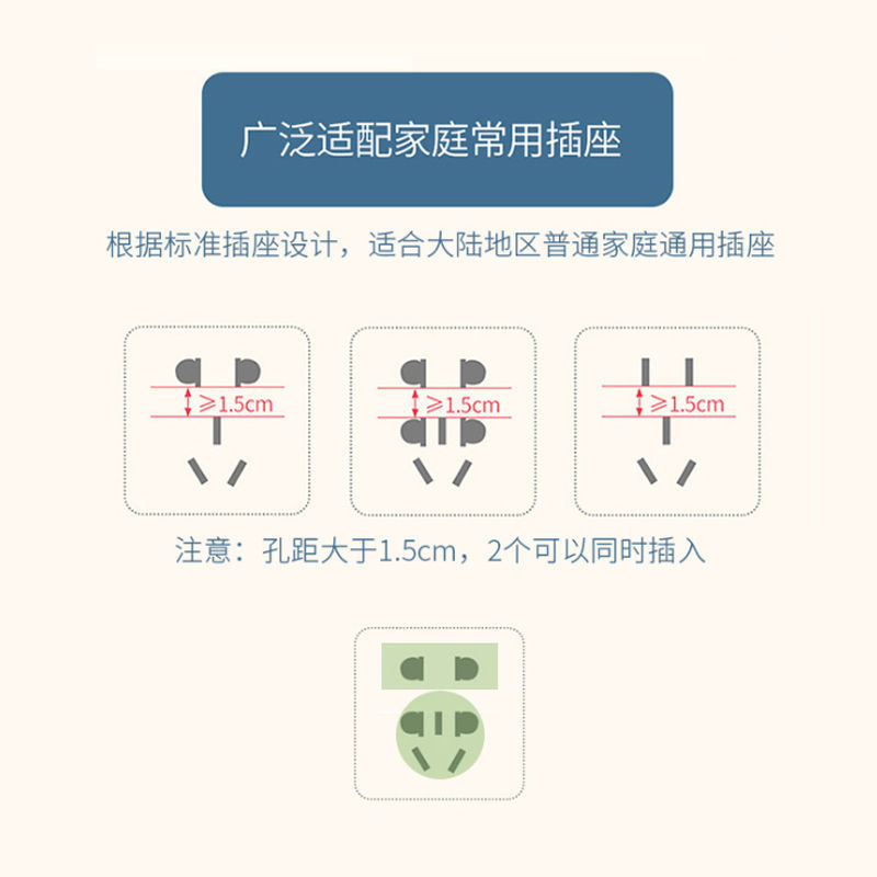 宝宝安全防护排插盖绝缘婴儿防触电开关插头儿童防触电插座保护盖 - 图2