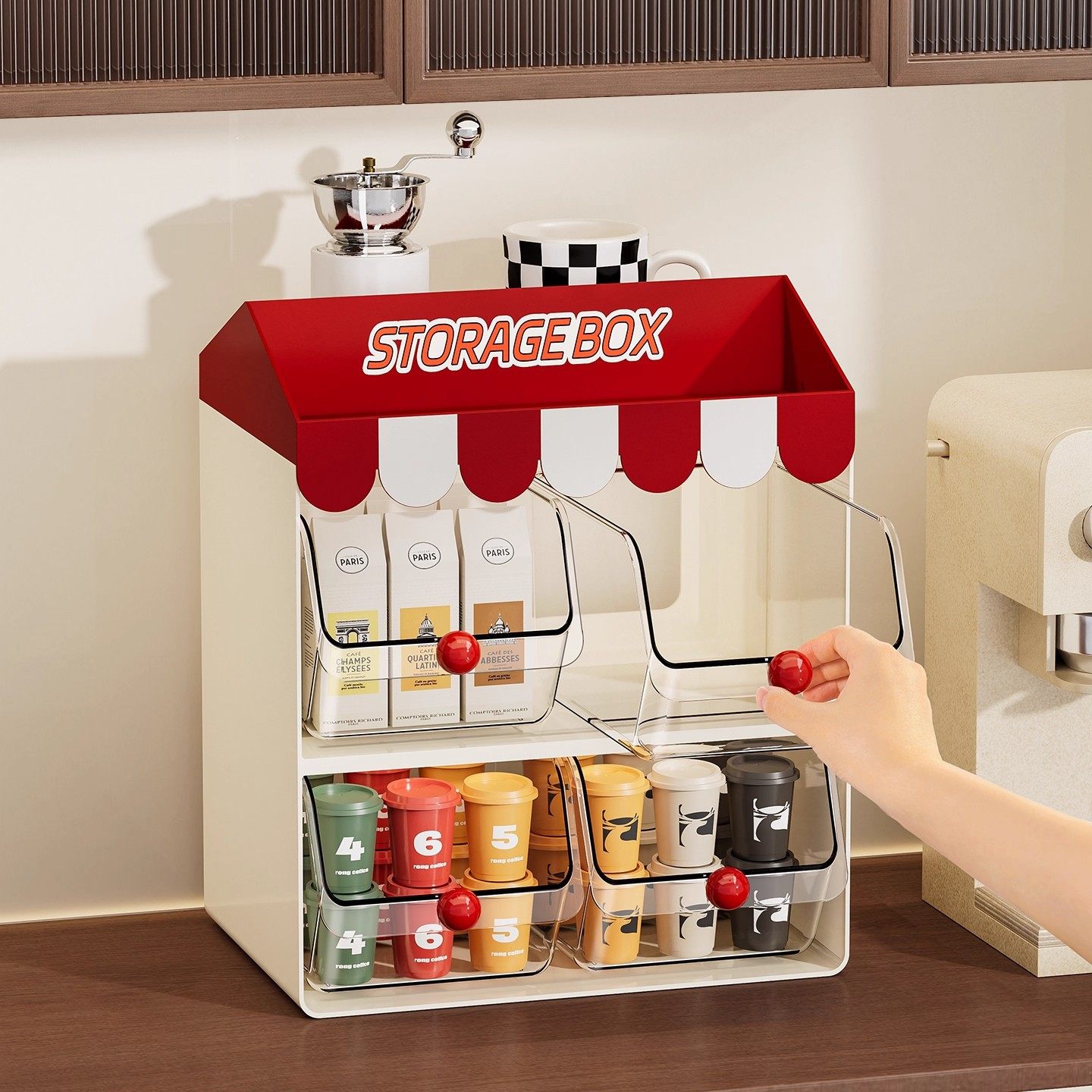 茶包收纳盒大容量多层茶水间吧台咖啡胶囊茶叶置物架桌面零食架,淘宝优惠券,粉丝福利购,淘宝优惠卷