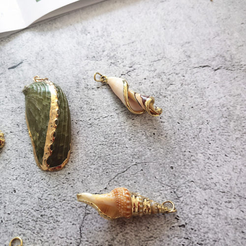 diy天然贝壳吊坠项链耳环耳坠手工制作耳饰挂件海边度假饰品材料 - 图2