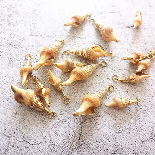 diy天然贝壳吊坠项链耳环耳坠手工制作耳饰挂件海边度假饰品材料 - 图3