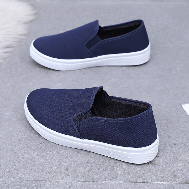 秋冬季平底加绒保暖休闲鞋防滑舒适懒人鞋低帮工作鞋百搭平底布鞋,淘宝优惠券,粉丝福利购,淘宝优惠卷