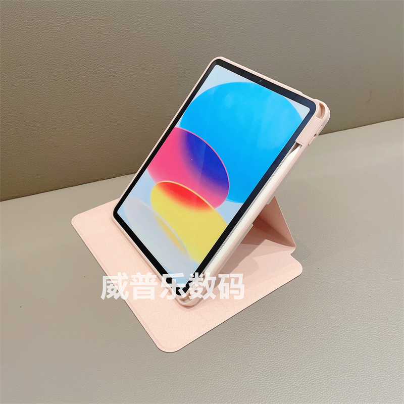 粉色凯蒂猫360旋转支架适用ipad8保护套2021款10.2寸带笔槽9.7苹果Air345平板10.9亚克力防摔壳Pro11寸mini6 - 图3