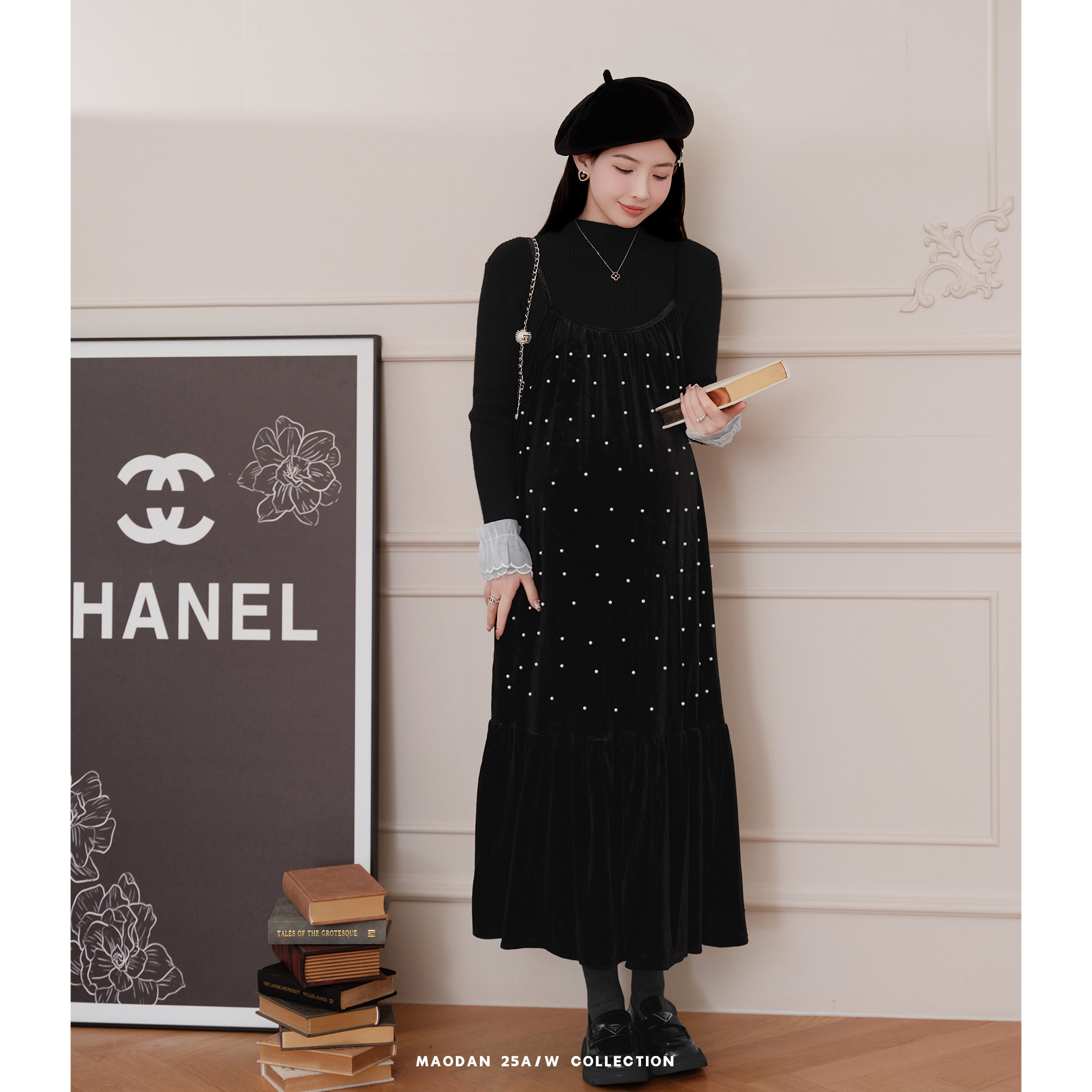 猫单【诺丁独白】娜娜的孕期穿搭孕妇装中长款外穿吊带丝绒裙套装,淘宝优惠券,粉丝福利购,淘宝优惠卷