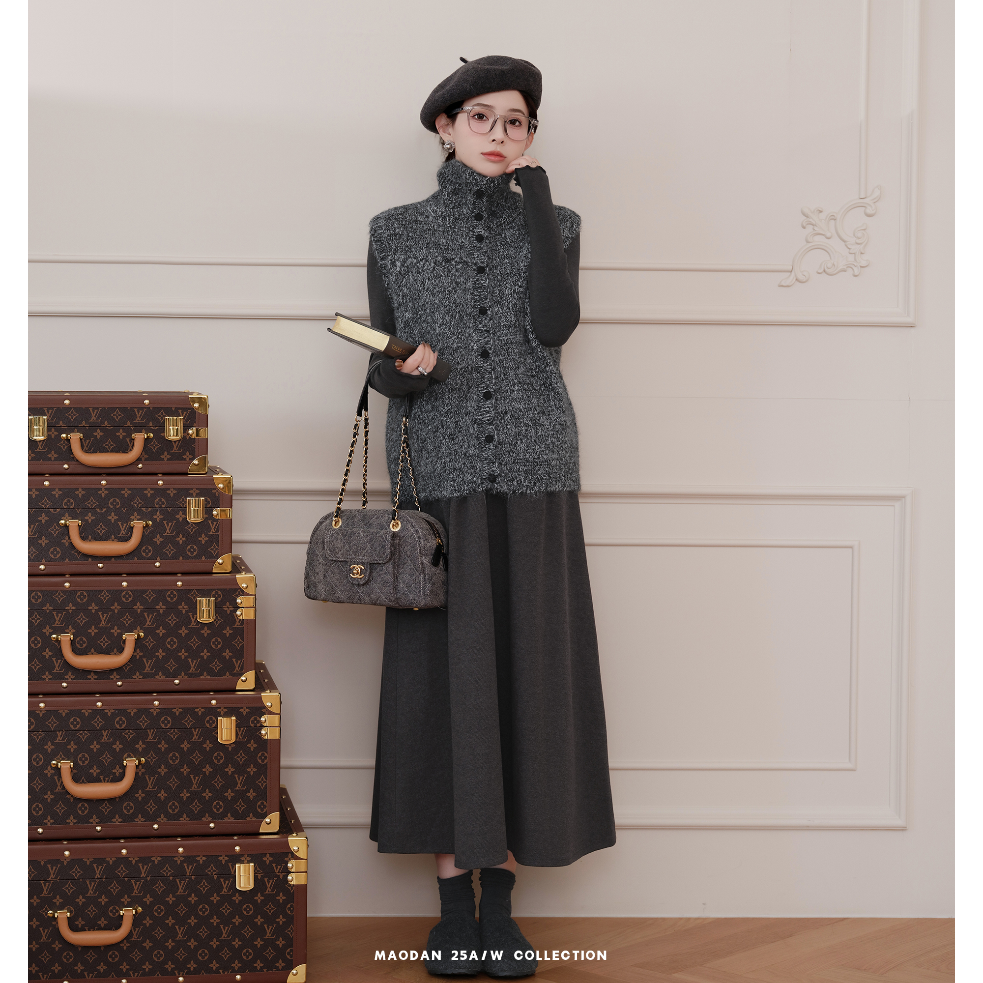 猫单【雾系都市】【羊毛】【棉】娜娜的孕期穿搭孕妇装冬装三件套 - 图3