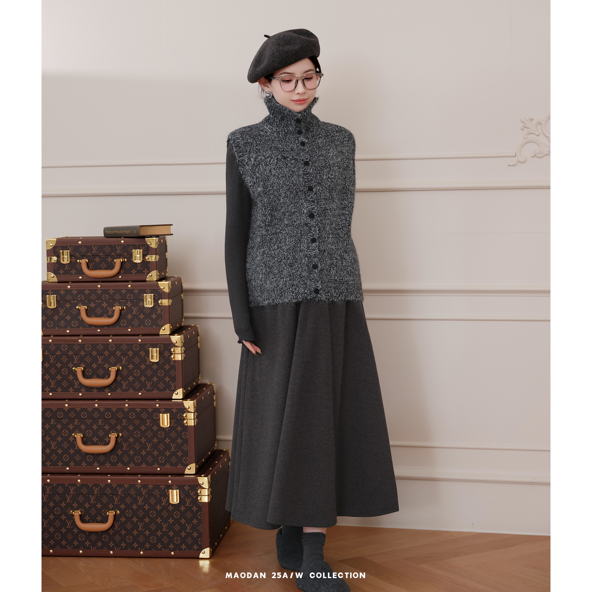 猫单【雾系都市】【羊毛】【棉】娜娜的孕期穿搭孕妇装冬装三件套 - 图0