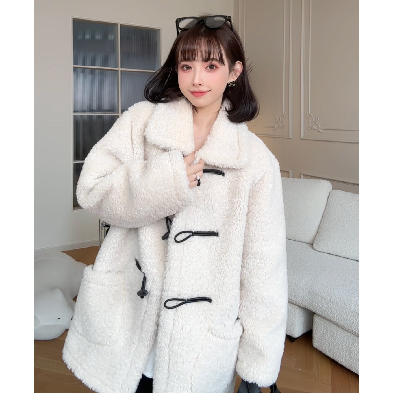 【布朗托卡】娜娜的孕期穿搭孕妇装秋冬2025新款卷卷毛中长款外套,淘宝优惠券,粉丝福利购,淘宝优惠卷