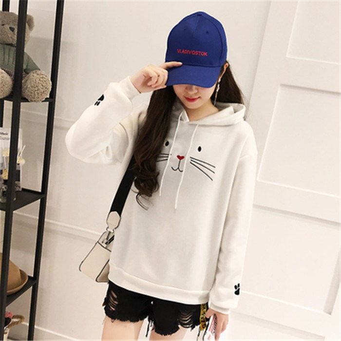 Winter clothes women prints long sleeves hoodies sweater-图2