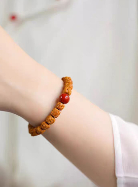 丝艺天然小金刚菩提子手串女士南红手链原籽直切文玩佛珠盘玩手饰