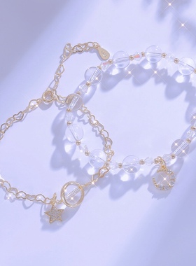 少女心白水晶简约手串