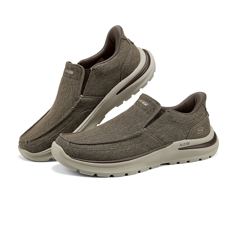 斯凯奇运动2025秋男休闲鞋 205490-BRN - 图1