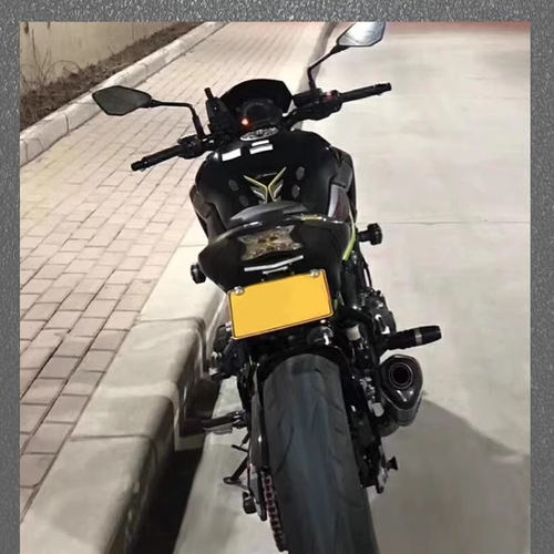 适用川崎 Z900 Z1000 改装折叠短尾牌照架带转向灯车牌架后尾灯 - 图1