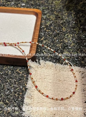 链子925银 【圣诞季红白糖豆项链 】简约时尚双色项链1209