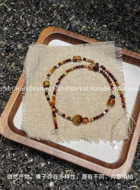 925银 JIUJIU【安徒生童话】手工气质百搭复古小众黄塔晶吊坠项链