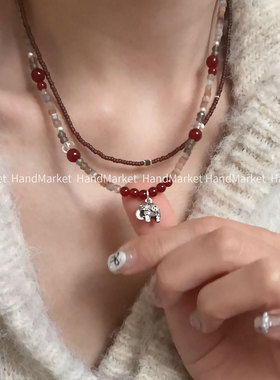 吊坠925银 JIUJIU【万柿吉象】时尚通勤百搭简约珠珠项链装饰品11