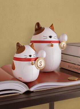 招财猫书房摆件zuny皮革装饰送礼