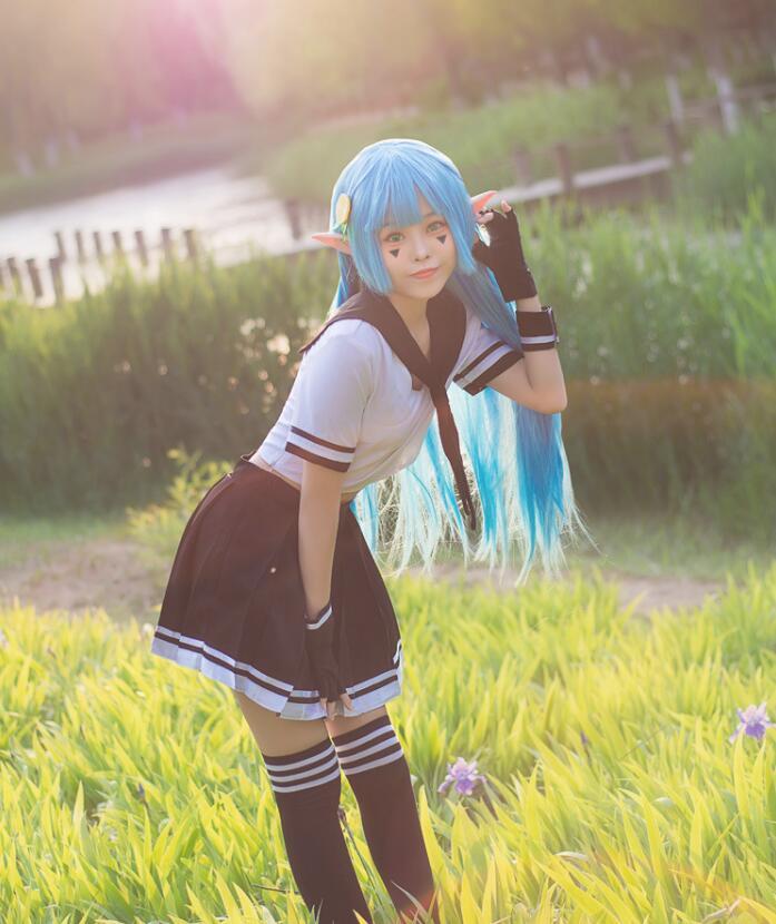 新款动漫制服凹凸世界柠檬妹安莉洁cosplay服水手服套装-图3