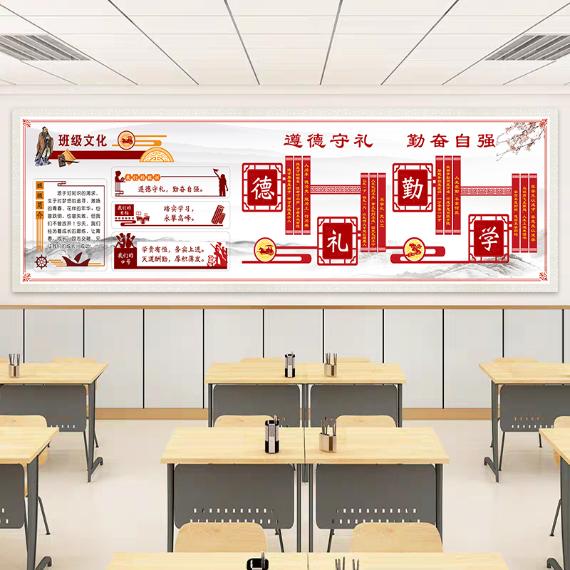 2024新款后黑板报装饰文化墙贴初中小学教室班级布置形象海报定制 - 图3