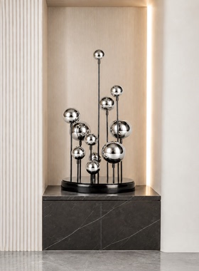 现代错落球杆组合雕塑摆件