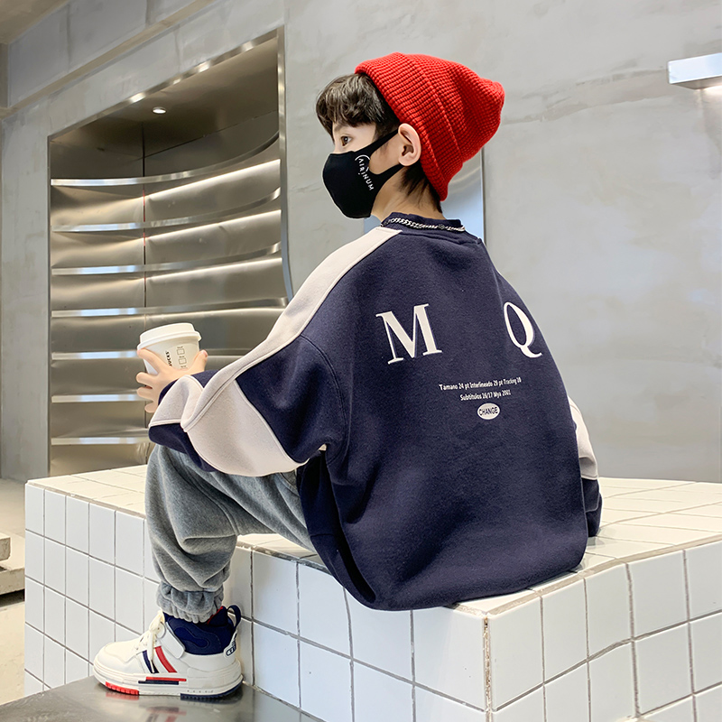 男童加绒卫衣秋冬款2025新款儿童冬装炸街加厚上衣大男孩冬季潮牌 - 图3