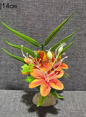 仿真花草小百合花摆件