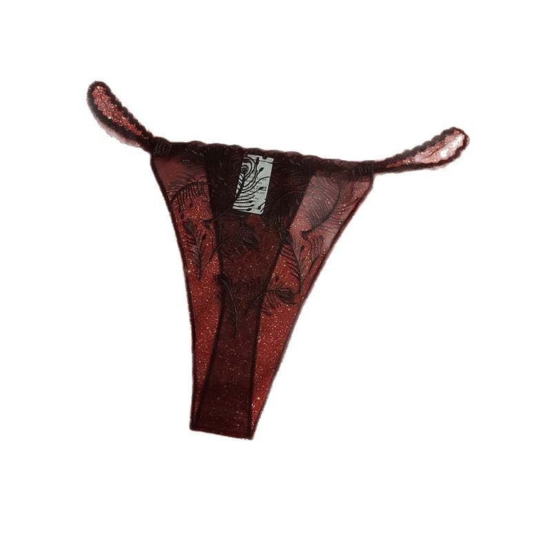 透气不勒痕黑金绣花丁字裤女高端性感内裤网纱超薄透气玉臀型显瘦,淘宝优惠券,粉丝福利购,淘宝优惠卷