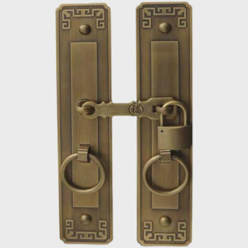 #复古锁扣插销中式仿古木门纯铜门栓搭扣柜门拉手铜把手大门门拉,淘宝优惠券,粉丝福利购,淘宝优惠卷