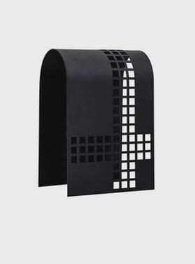 现代简约几何金属创意拱门摆件客厅书房饰品网格摆设软装样板间