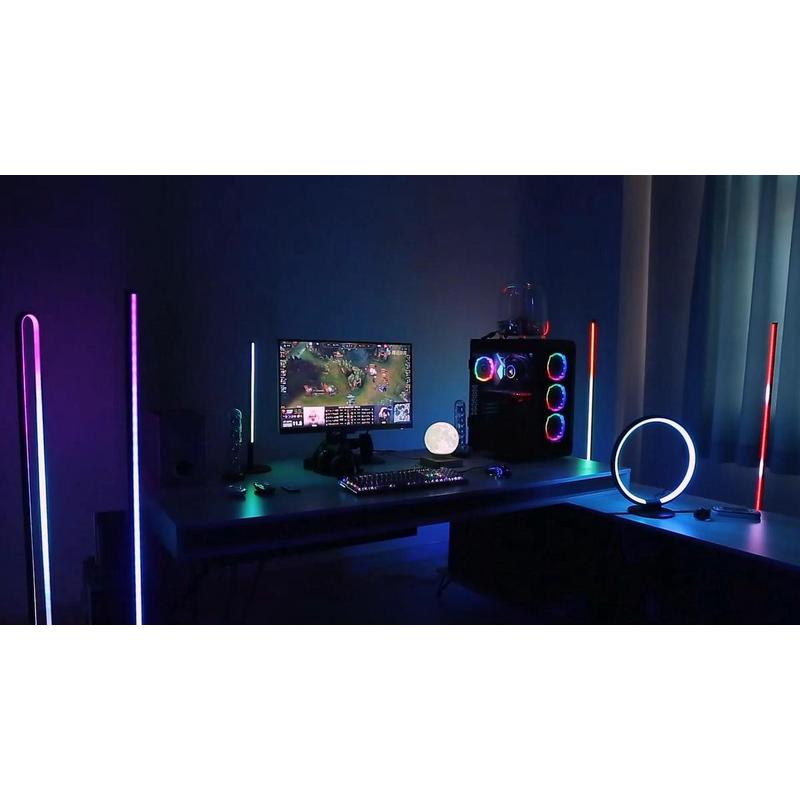 暖白单色led落地灯北欧现代氛围灯ins卧室墙角灯rgb落地灯客厅灯 - 图0