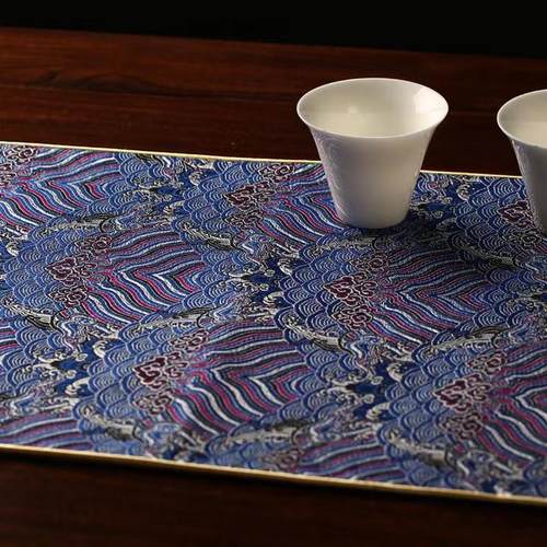 中式禅意桌旗国风云锦茶席防水茶桌垫杯垫茶道配件长桌布客厅桌布 - 图0