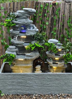 热销户外庭院院子假山循环流水喷泉落地摆件花园大型水系景观鱼池