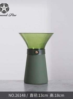 轻奢简约玻璃花瓶批发高级感创意高颜样板房家居值水培插花器摆件