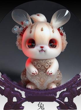 十二生肖密胺耐摔盘中式客厅书房儿童房装饰招福开运桌面装饰摆件