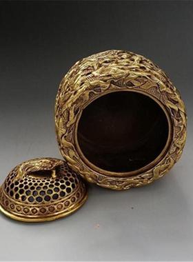 古韵斋黄铜千鹤熏香炉摆件盘香炉古玩黄铜器仿古创意礼品工艺品