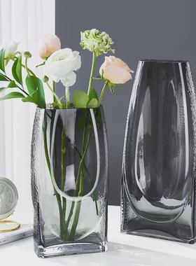 轻奢玻璃花瓶新中式客厅摆件插花水养富贵竹创意高档新款高级感