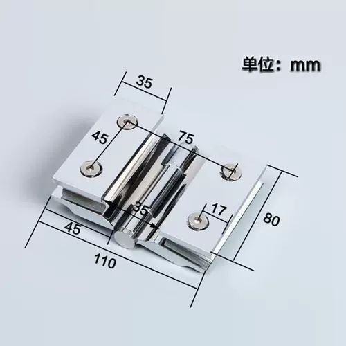 Высококачественная прецизионная литая стеклянная клипса для ванной комнаты, петля для стеклянной двери, безрамная закаленная петля для душевой комнаты, складная без угла