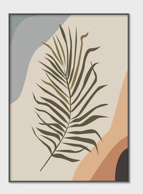 北欧莫兰迪橙色系抽象装饰画大幅玄关巨幅落地挂画卧室艺术感小众