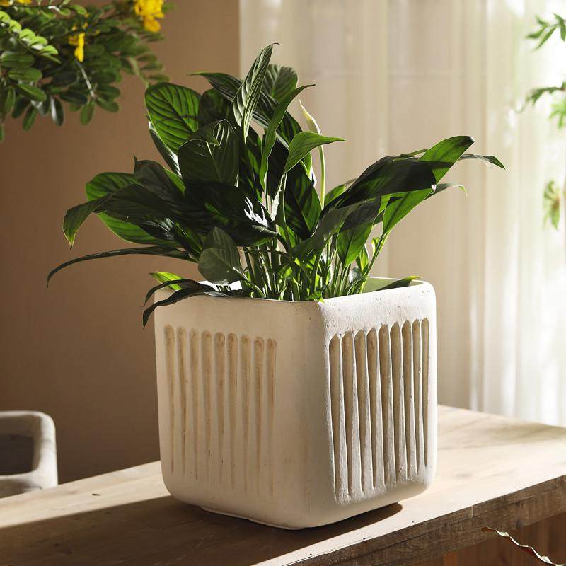 方形绿植种树花器大型仿水泥氧化镁泥花盆户外客厅摆设落地盆,淘宝优惠券,粉丝福利购,淘宝优惠卷