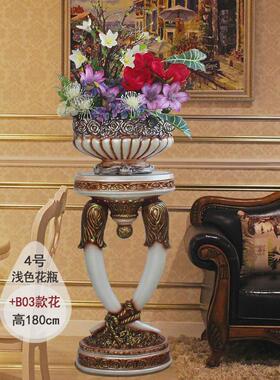 摆设落地大花瓶客厅大号陶瓷摆件酒店别墅装饰欧式仿真花插花
