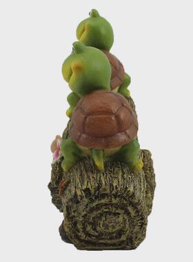动物树脂灯乌龟爬树草坪庭院装饰灯园林花园摆件太阳能雕像工艺品